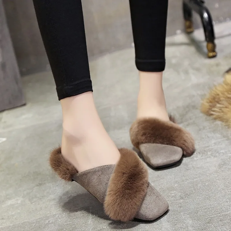 Осенние модные шлепанцы baotou в Корейском стиле новинка 2018 года хлопковые тапочки