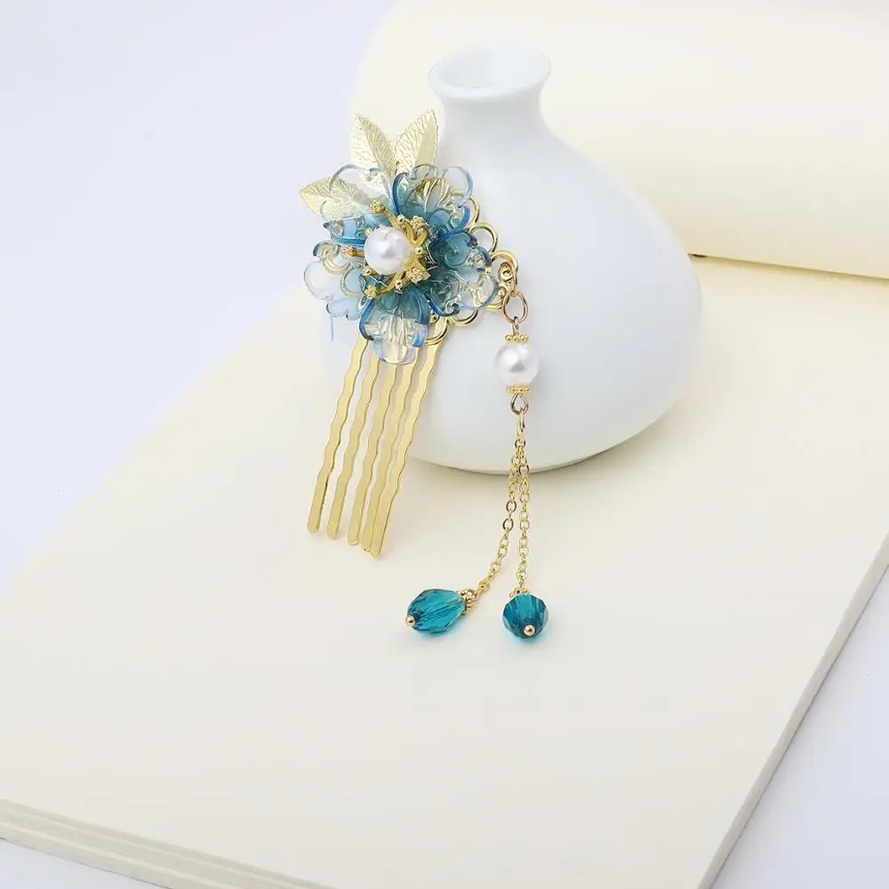 Hair Accessory Hair Clip Hair Comb Jewelry Accessories Temperament Fashion 5 Teeth Vintage Bronze Comb Hair Charm Ladies Flower Motif Hairclips Barrettes