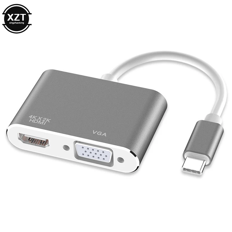 Тип-c к Hdmi+ VGA компьютерный монитор кабель Apple конвертер ноутбук док-станция