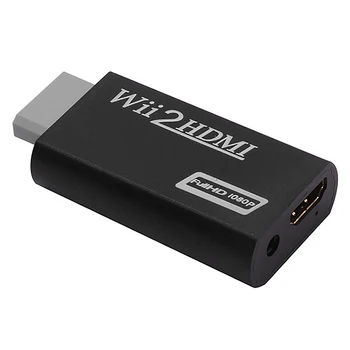 

for WII to HDMI Converter, 1080P HD Output Connection Adapter, 3.5mm Jack o Output Converter(Black)