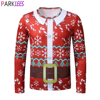 

Red Christmas 3D Print T Shirt Men Boy 2020 Novelty Men Xmas Party Prom Tshirt Harajuku Hop Hop Streetwear Tee Shirt Homme 2XL