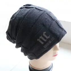 Безопасная шапка для мужчин сохраняющая тепло NC Вязание плюс бархатная шапочка зимняя однотонная модная новинка 2019