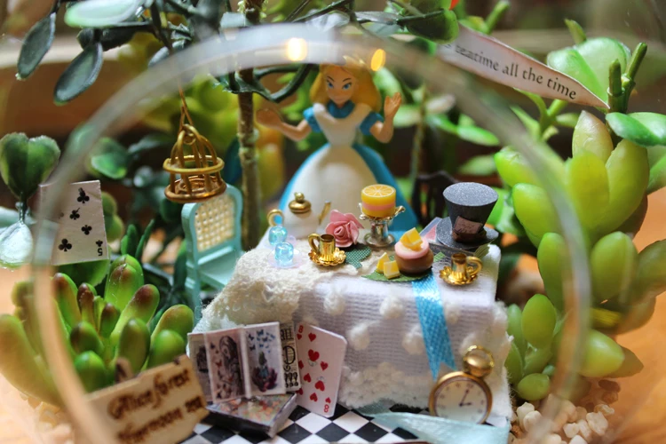 3D миниатюрный стеклянный DIY Кукольный дом с деревянным пазлом игрушка мебель украшение Миниатюрный Кукольный домик деревянная игрушка для детей подарок