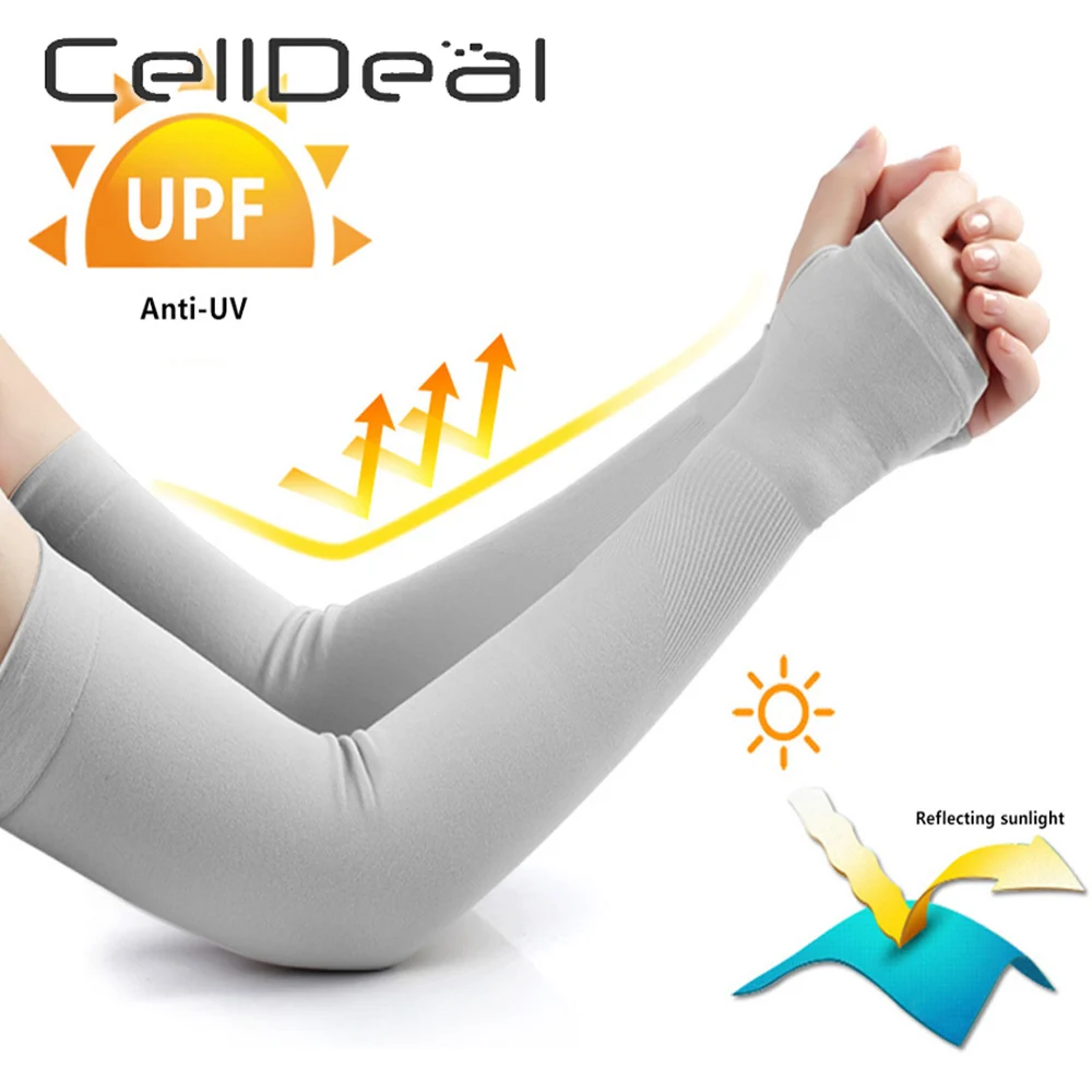 2 шт. ледяная ткань рукава для рук Спортивная безопасность защита от солнца УФ