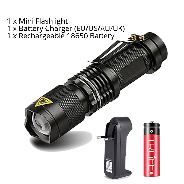 Светодиодный фонарик Penlight L2 T6 светодиодный фонарь 8000лм Zoom 5 режимов водонепроницаемый тактический фонарь использование батареи 18650 - Испускаемый цвет: Package C