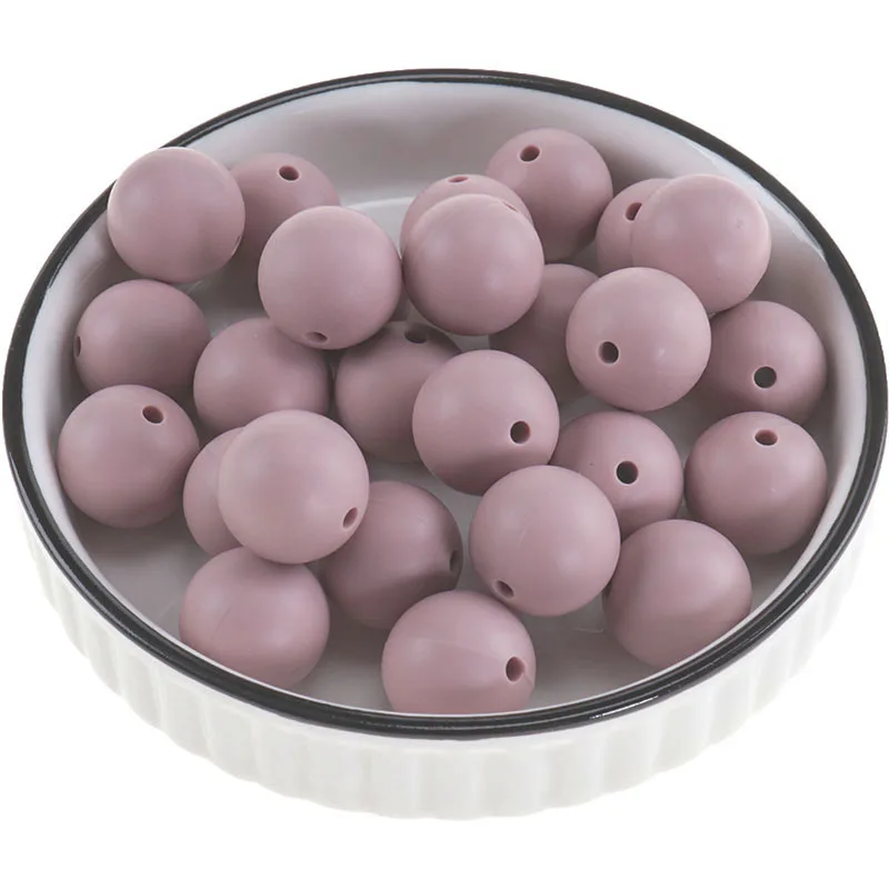 10 silicone WHITE SPECKLED 15mm beads round BPA free teething jewellery baby 