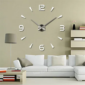 

JINGMENG 3D Wall Stickers Creative Fashion Living Room Clocks Large Wall Clock DIY Home Decoration Acrylic + EVA Wall Watch