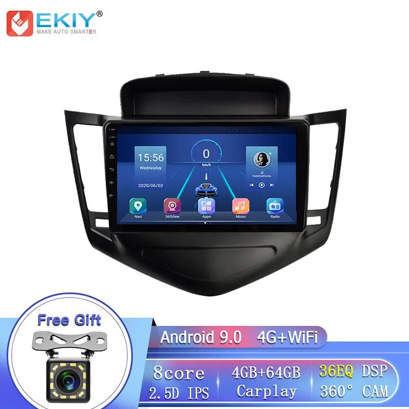 Автомобильный мультимедийный плеер EKIY 8 ядер 4G LTE IPS DSP Android 9 0 для Chevrolet Cruze 2009