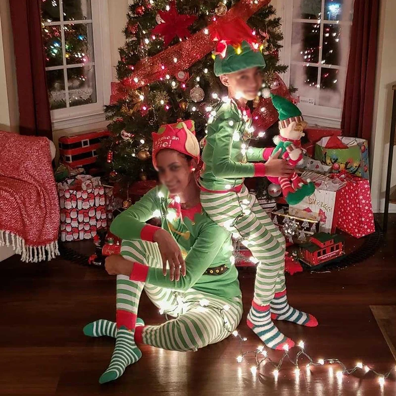 Kerst Familie Bijpassende пижамный комплект volwasen Kids Vrouwen Kerst Kerstman Nachtkleding tweedelige Kleding MM