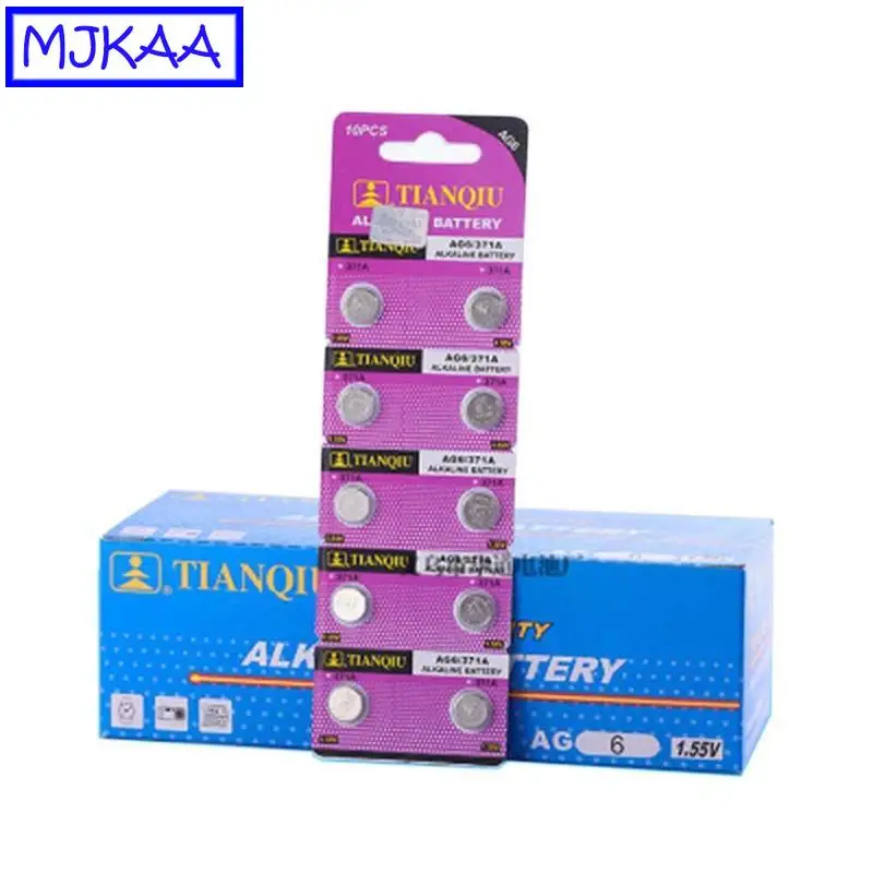 MJKAA 10 шт. AG6 SR920SW 1 5 V щелочная батарейка кнопка 371 D371 605 SR69 батарейки для MP3 пульта