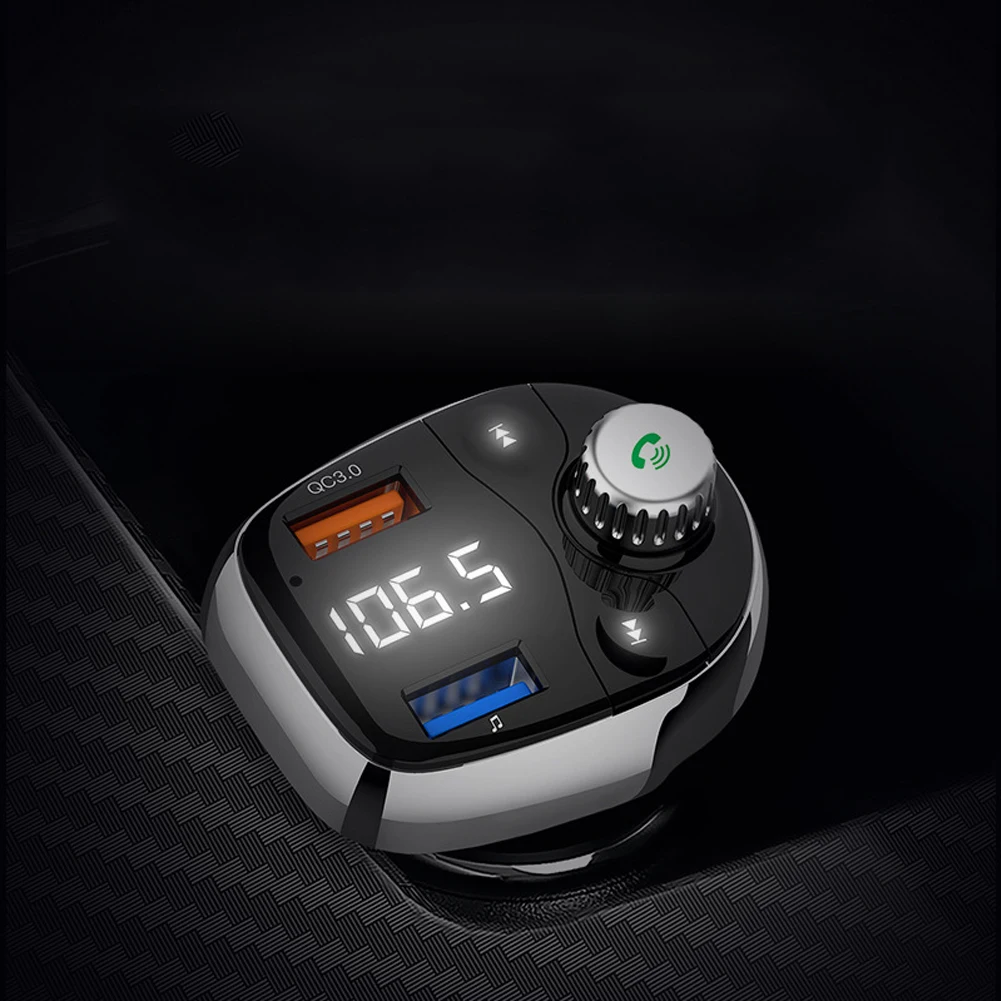MP3-плеер светодиодный fm-передатчик с подсветкой беспроводной Bluetooth модулятор громкой связи Быстрая зарядка Универсальный адаптер для автомобильного радио