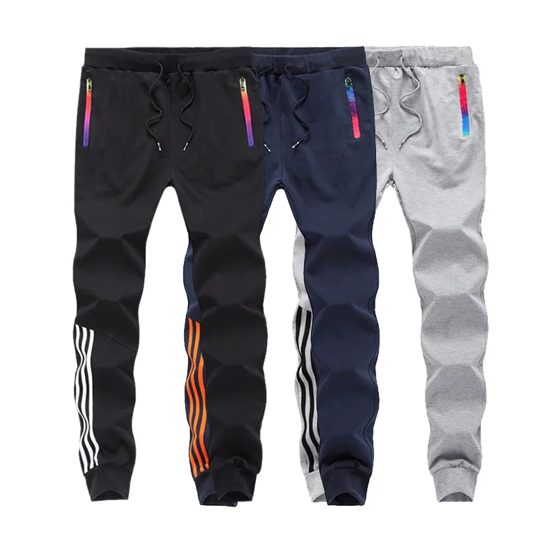 Men Pants Striped Jogger Autumn Casual Mens Sweatpants Sportswear Long Trousers New Straight Pants Man Fitness Clothing M-5XL