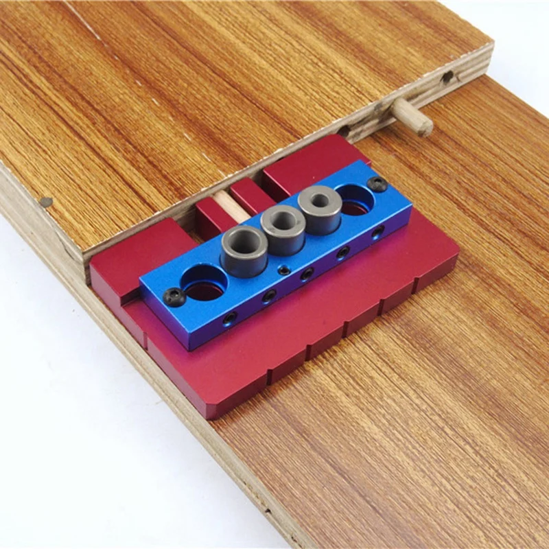 

Aluminium Alloy Dowelling Jig Dowel Wood Working Drilling Hole Jig Tools for Woodworking Log Tenon Punch Locator