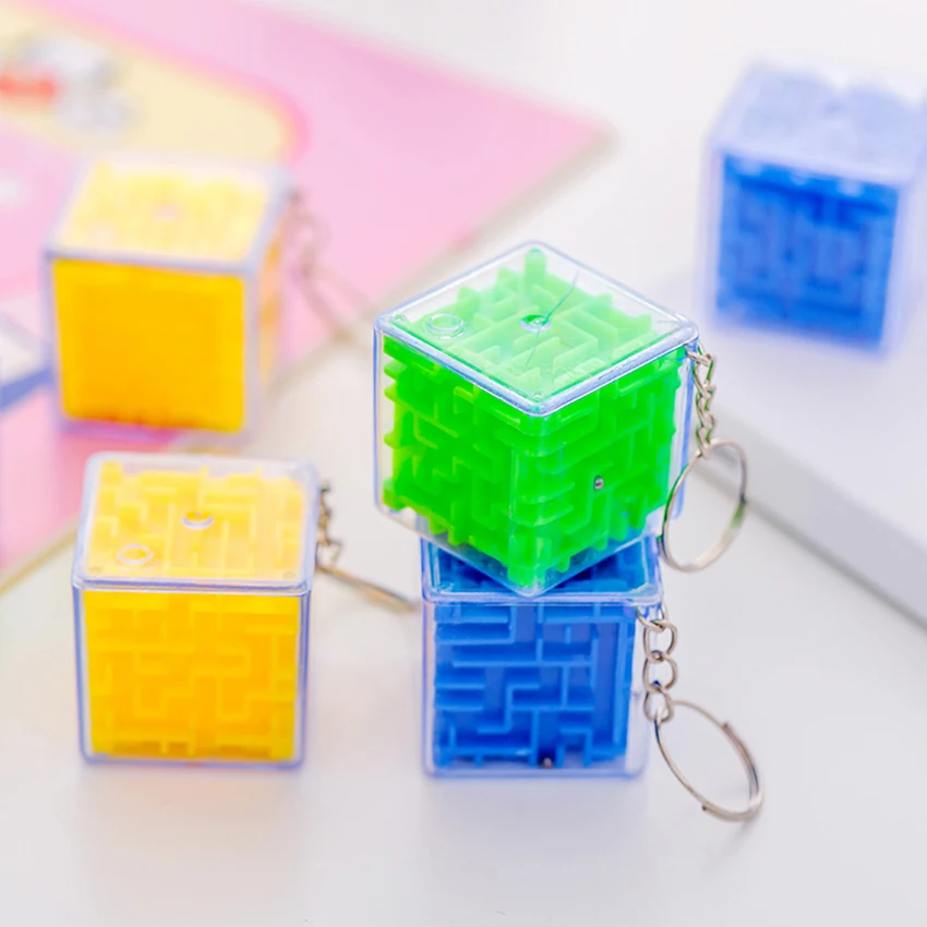 Креативный дизайн пластиковый кубик лабиринт брелок школьная сумка Подвеска детские развивающие игрушки снятие стресса брелок канцелярские принадлежности