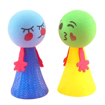 

1 Pcs Lighting Spring Man Cute Face Squeeze Elastic Toy Innovative Children's Decompression Spring Funny Fly Toy For Kids