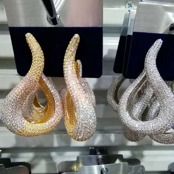 

missvikki Noble Luxury Pendant Earring Metal Jewelry for Women Actor Dancer Attend Performance Bridal Wedding Christmas Gift