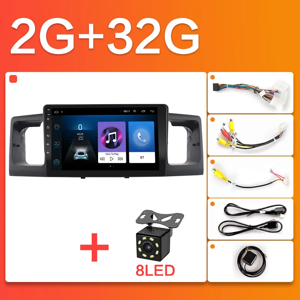 WIFI-2G-32G-8LED Автомобильный мультимедийный плеер для 2013- Toyota Corolla 2 din android 8,1 Автомагнитола стерео Bluetooth wifi Аудио Mirrorlink 4G SIM - Цвет: WIFI-2G-32G-8LED