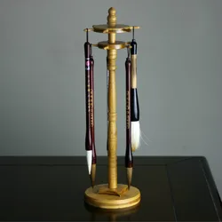 Tradition Chinese Brush Pen Holder Study Four Treasures Chinese Calligraphy Brush Disk Round Holder 11 Hangers Pen Stand