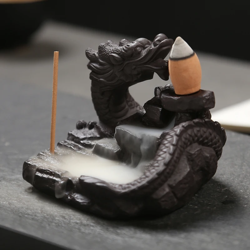Dragon Burner Горячее предложение, ароматическая горелка для благовоний в виде дракона, лучшая конусная кадильница, держатель для благовоний, мини офисный стол, домашний декор, украшение для чайного домика - Цвет: Dragon Burner