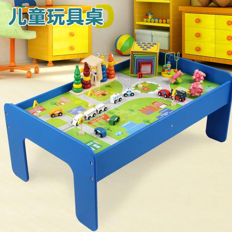 

Children Camera Track Toy Small Train Wood Building Blocks Game Table Suit 2-3-5-6-Year-Old GIRL'S And BOY'S Gift