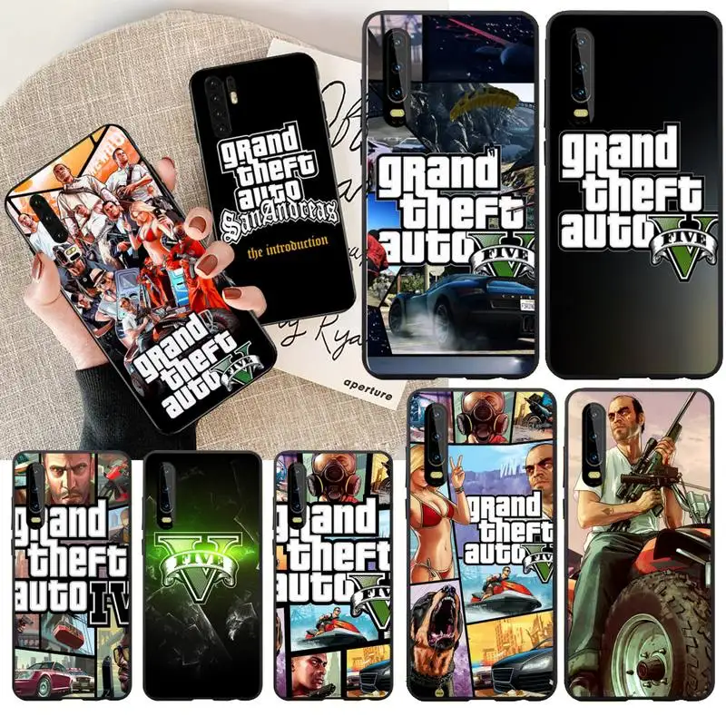 Чехол для телефона PENGHUWAN rockstar gta 5 Grand Theft черный мягкий чехол Huawei Honor 20 10 9 8 8x 8c 9x 7c 7a