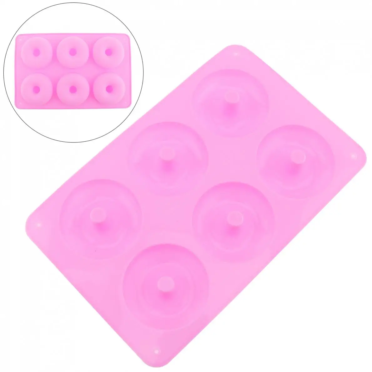 Six Grid Pink Round Silicone Chocolate Mould Aromatherapy Handmade Soap Mold Aroma Diffuser For Bake DIY