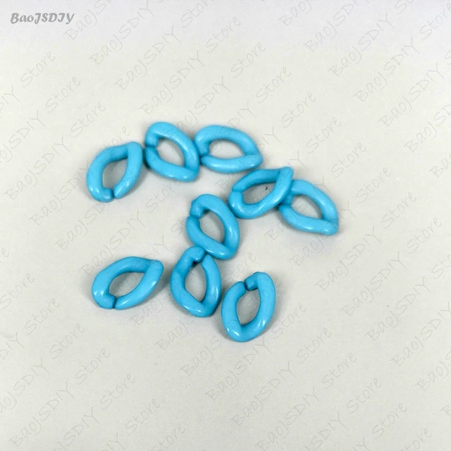 Wholesale 23mm*17mm Multi color Acrylic Twisted Chains Assembled Parts Beads Diy Jewelry Findings Accessories 60 pieces(JM6582) PEACOCK BLUE