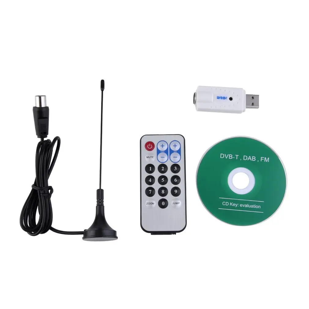 USB 2,0 цифровой DVB-T SDR+ DAB+ FM HD ТВ тюнер приемник палка RTL2832U+ R820T с очень мощной антенной
