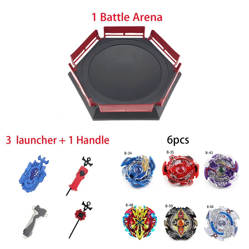6 psc-9 beyblades Burst Launcher гироскоп Арена диск захватывающий Дуэль спиннинг Топ Launcher beyblades Арена стадион подарок для детей - Цвет: 6 psc-9