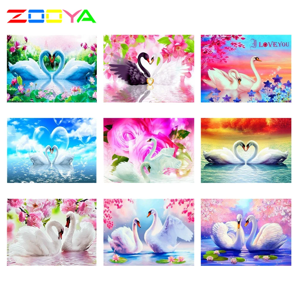 

Zooya Diamond Painting Swan Cross Stitch 5D Home Decor Diamond Embroidery Animal Full Square Rhinestones Gift Needlework Jq265