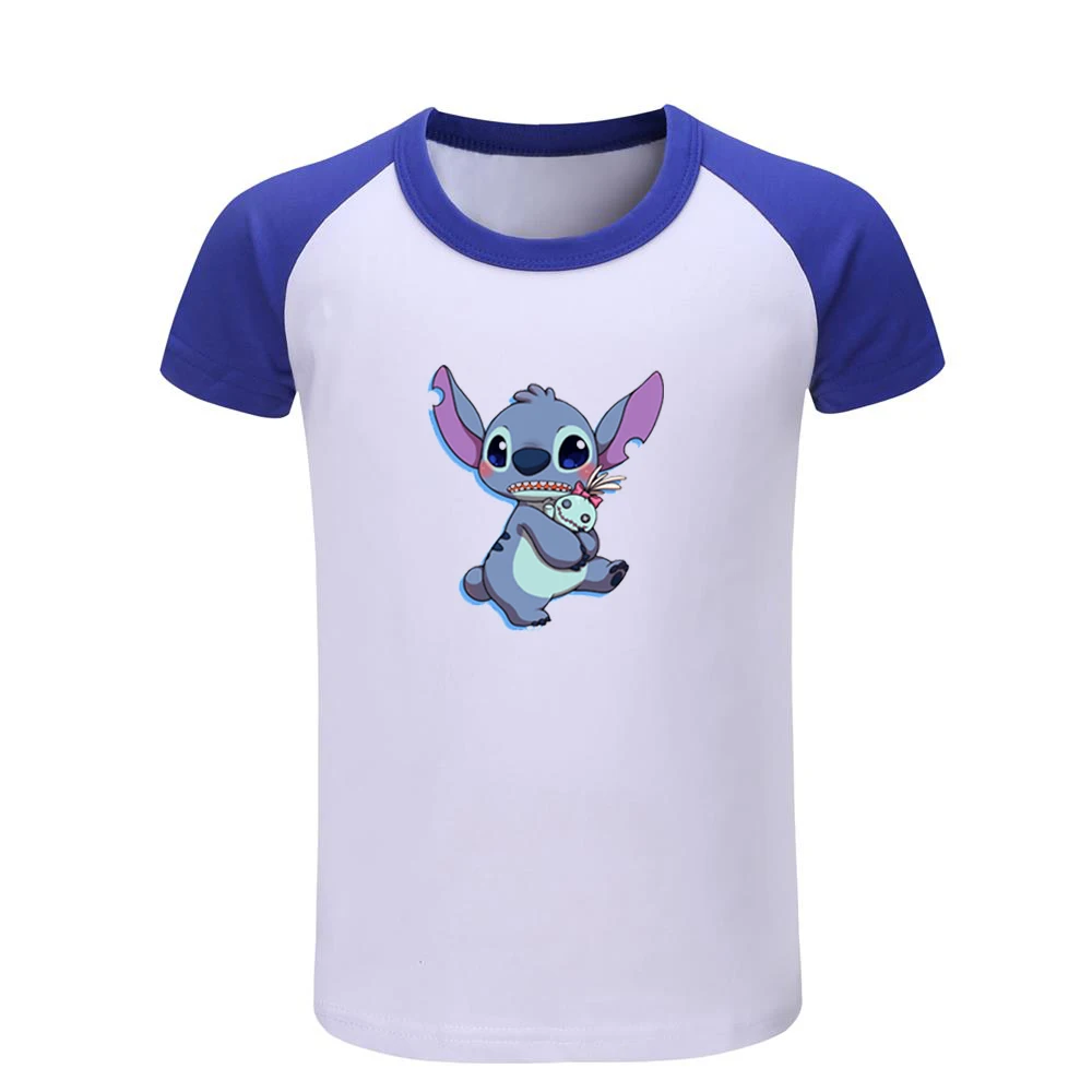 Милые Lilo& stitch семья Охана узор Детские футболки с графическим принтом Рождественский подарок с коротким рукавом для мальчиков и девочек