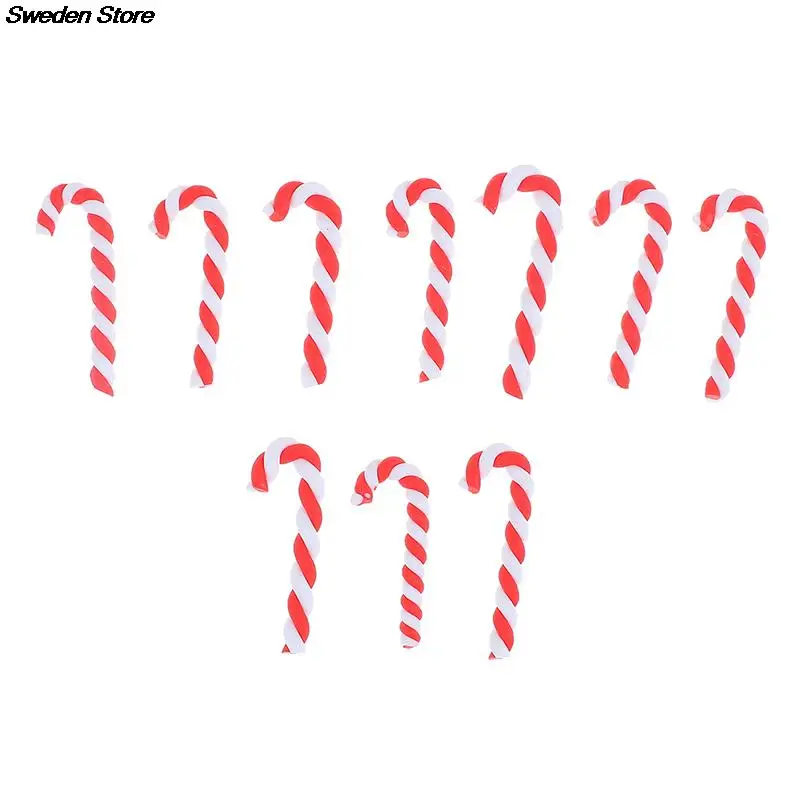 10 шт. милые рождественские красные и белые конфеты Тростниковое ремесло Kawaii