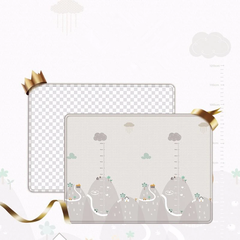 200*180cm Baby Double-Sided Non-Slip Crawling Game Pad 1cm Thickness Folding Soft Puzzle Pad Crawling Blanket Environmental