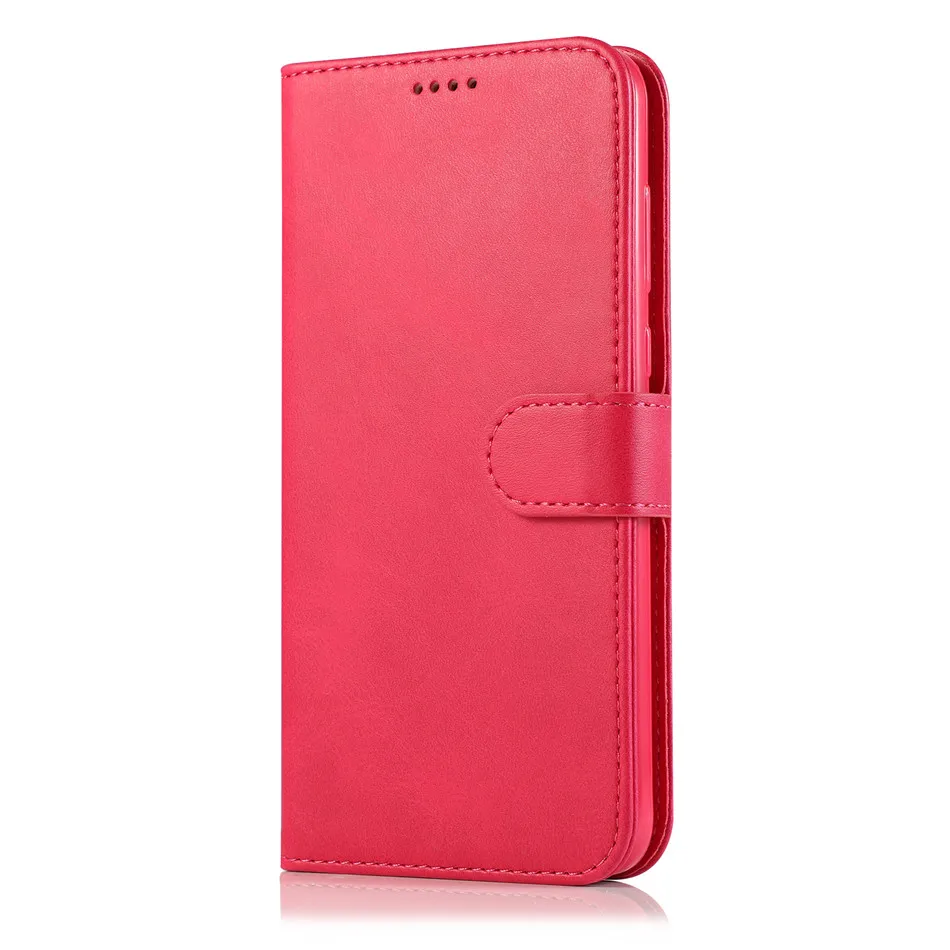 Кожаный чехол Thouport ручной работы для Xiaomi Redmi Note 8 Pro, держатель для карт, кошелек, флип-чехол для Xiaomi Redmi Note 8, чехол - Цвет: Rose Red