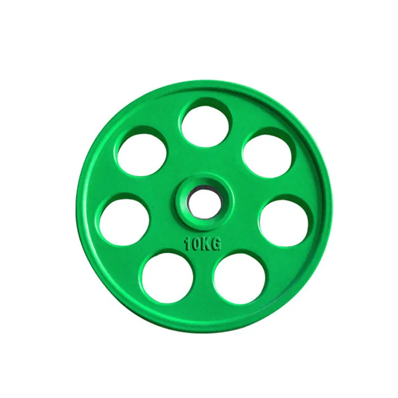 Штанга для фитнеса из чугуна с цветным покрытием и большими отверстиями|Штанги| |