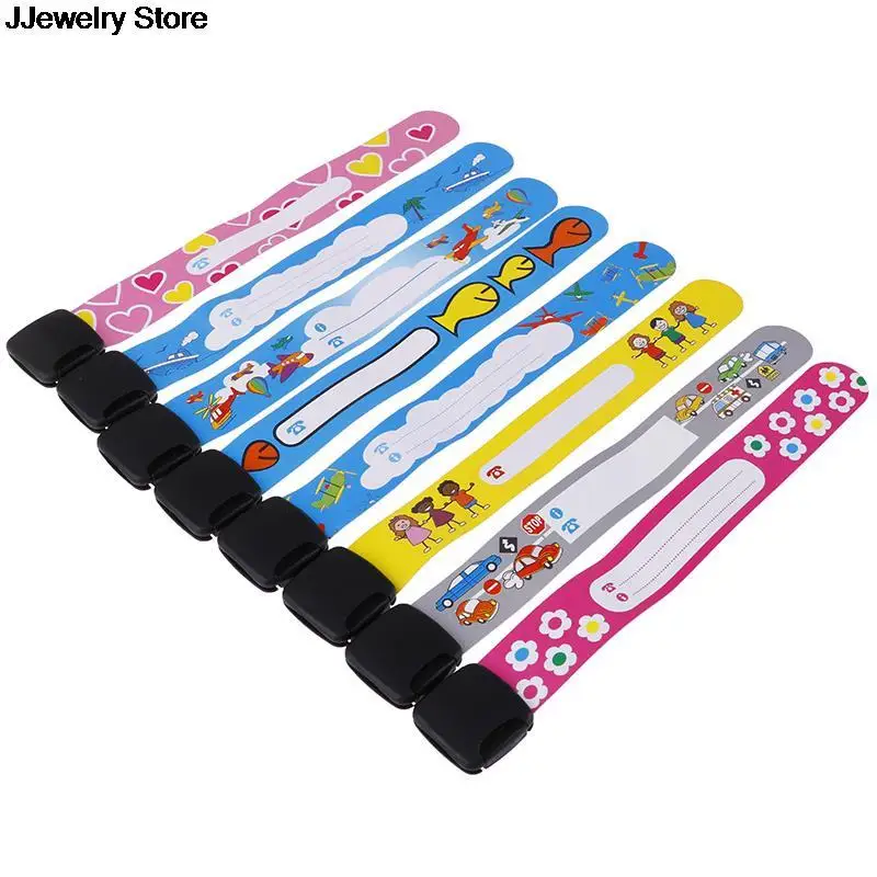 4PCS Adjustable Waterproof Wrist Strap Children Travel Outdoor Anti-lost Wristband Safety Recognition Bracelet For Kids Random anti lost wristband