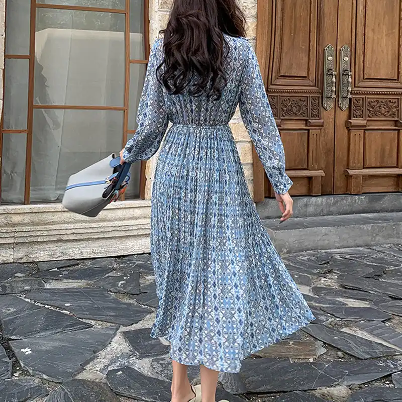 long printed casual dresses