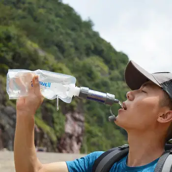 

Portable Water Purifier Personal Emergency Water Filter Mini Filter 5000 L Filtration for Outdoor Activities