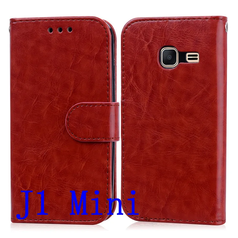 Brown Кожаный флип-чехол для samsung galaxy j1 mini j105 j105h чехол для samsung galaxy j1 mini prime j106 j106f кошелек флип-чехол для телефона - Цвет: Brown