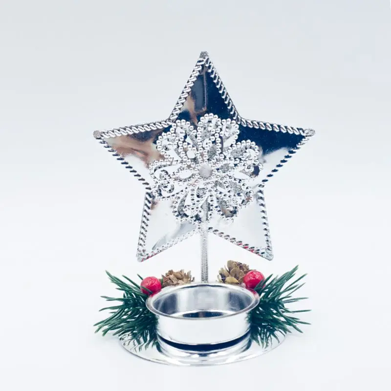 

4pcs/set Christmas Tree Snowflake Star Heart Candlestick Tea Light Candle Holder Home Party Center Decoration 090C for christmas