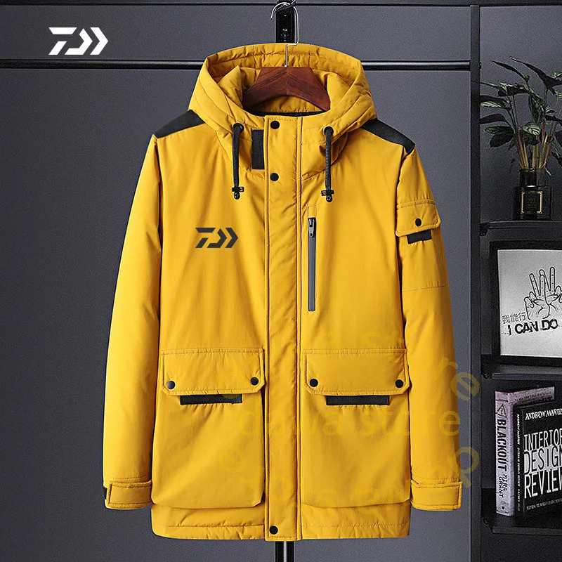 

2019 Autumn Winter Daiwa Fishing Jacket Men's Fishing Suit Thicken Thermal Multi-pocket Zipper Fishing Shirt Outdoor Clothing