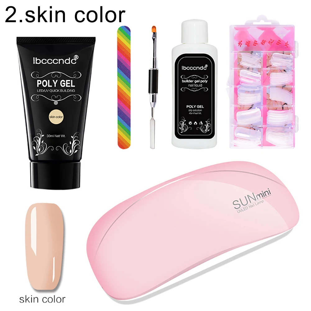 hot sale UV Soak Off Polygel Builder Gel Nail Liquid Pen Rainbow Bar Building Model Kit Manicure Tool Easy to Use