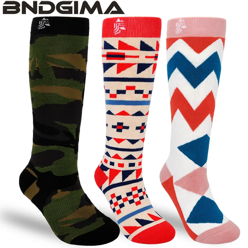 Bndgima женские/мужские зимние лыжные спортивные носки для взрослых и детей теплые длинные Лыжные носки для ходьбы и пеших прогулок