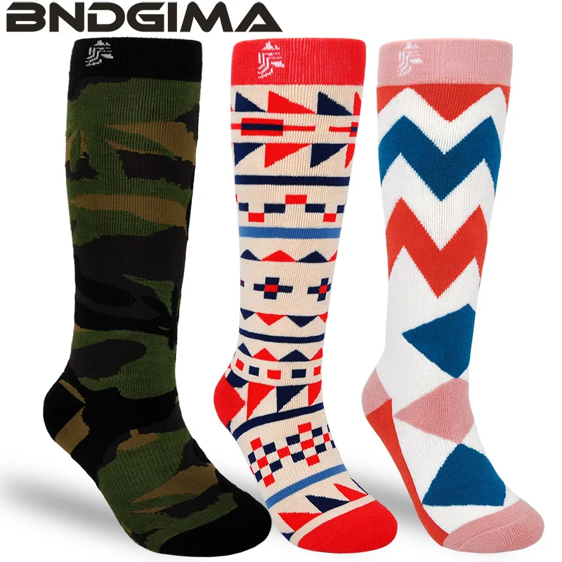 Мужские/женские зимние лыжные спортивные носки Bndgima теплые длинные для лыж
