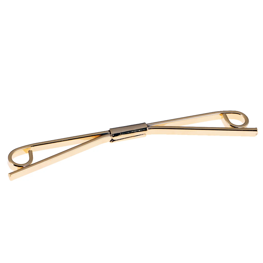 2Pcs Mens Gold Necktie Tie Clip Bar Clasp Cravat Pin Skinny Brooch Collar