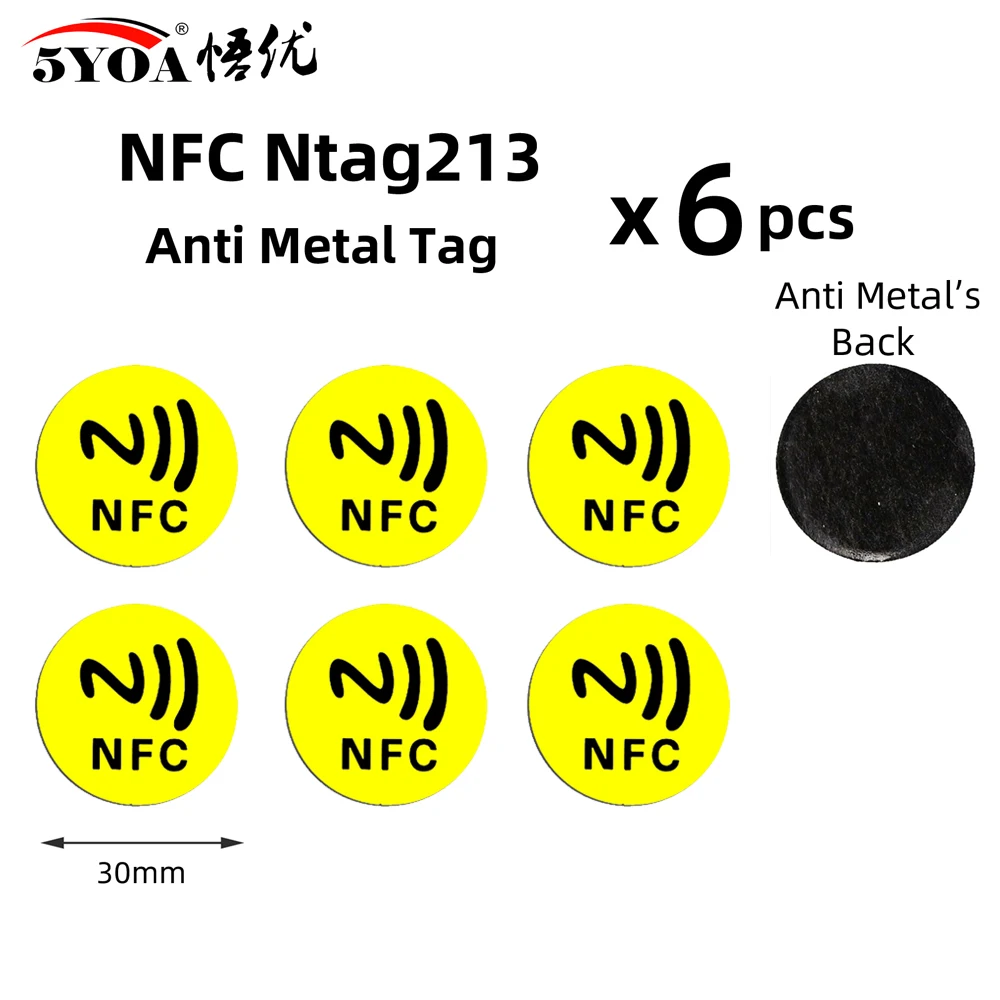 electronic gate lock 6pcs NFC Ntag213 TAG Sticker Ntag 213 for Huawei 13.56MHz Universal Label RFID Key Token Patrol Ultralight Tags best smart door lock Access Control Systems