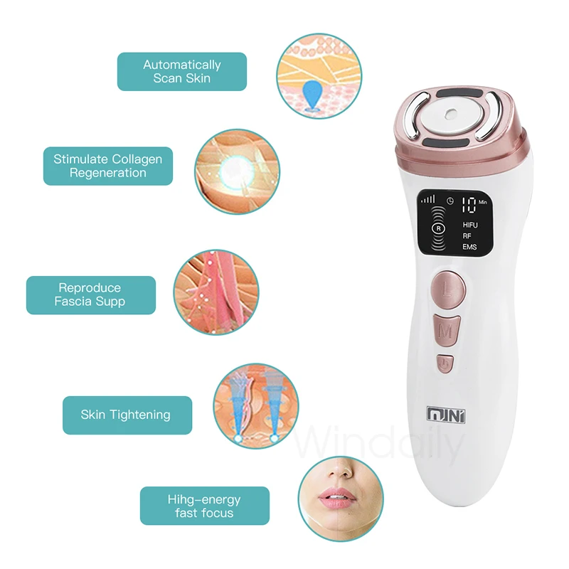 Mini HIFU Machine Ultrasound RF EMS Facial Beauty Device Face Massager Neck Lifting Tightening Rejuvenation Skin Care Product 3