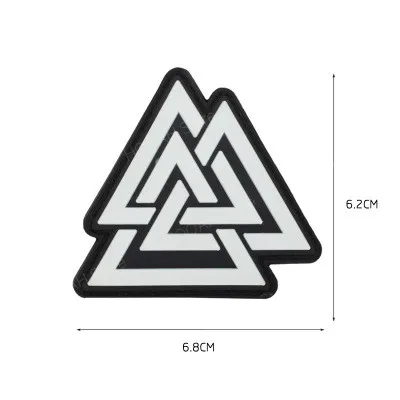 white PVC Ворон символ Одина Unicursal Valknut Valhalla тактические Викинги боевой патч Blackbird Sun эмблема военный значок аппликация патч - Цвет: white PVC