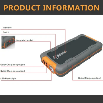 

Emergency Auto Starting-Device Battery Power Bank 10000mAh 400A Car-Jump-Starter for 12V Vehicle