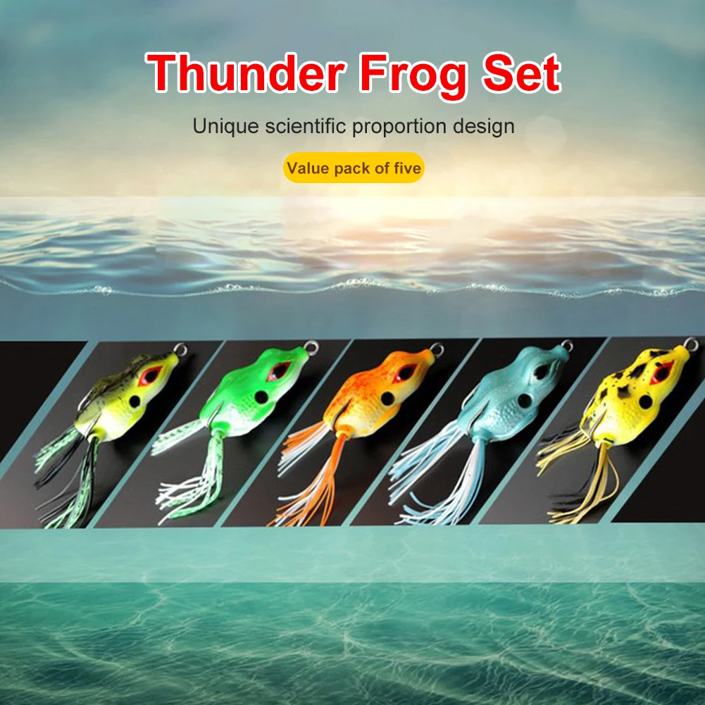 Iscas de Pesca Caixa Macio Sapo Ganchos Duplos 10g Topo Água Ray Artificial Manivela Suave Isca Pesca Equipamento 5 Pçs - 55mm 1 ray sapo artificial manivela suave isca pesca equipamento